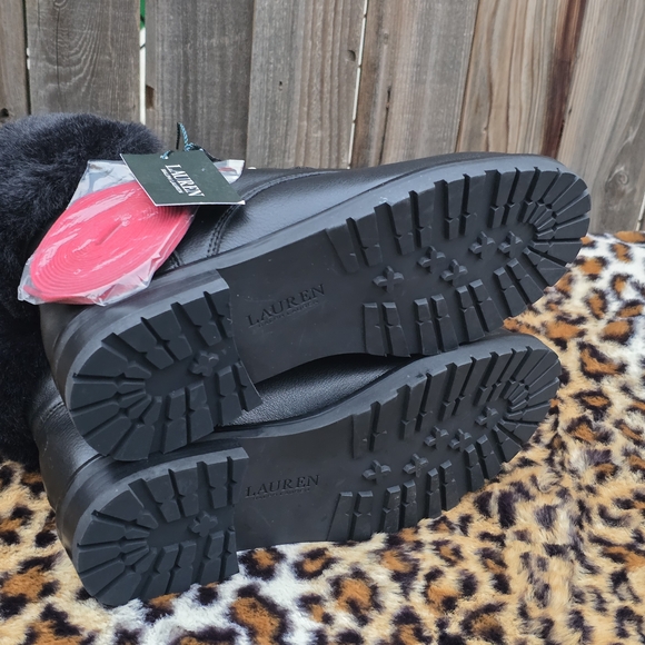 Lauren Ralph Lauren Women's Black Fur-Lined Boots Size 7.5B - Picture 6 of 14